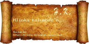 Hlinka Kolumbán névjegykártya